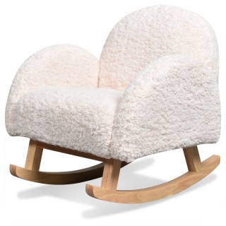 Mini fauteuil à bascule Choupi doudou imitation fourrure (L.45xP.53xH.51cm)