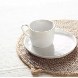 TASSE A CAFE + SOUS TASSE PORCELINO - D 14 x H 6 cm TASSE A CAFE + SOUS TASSE PORCELINO - D 14 x H 6 cm Pomax