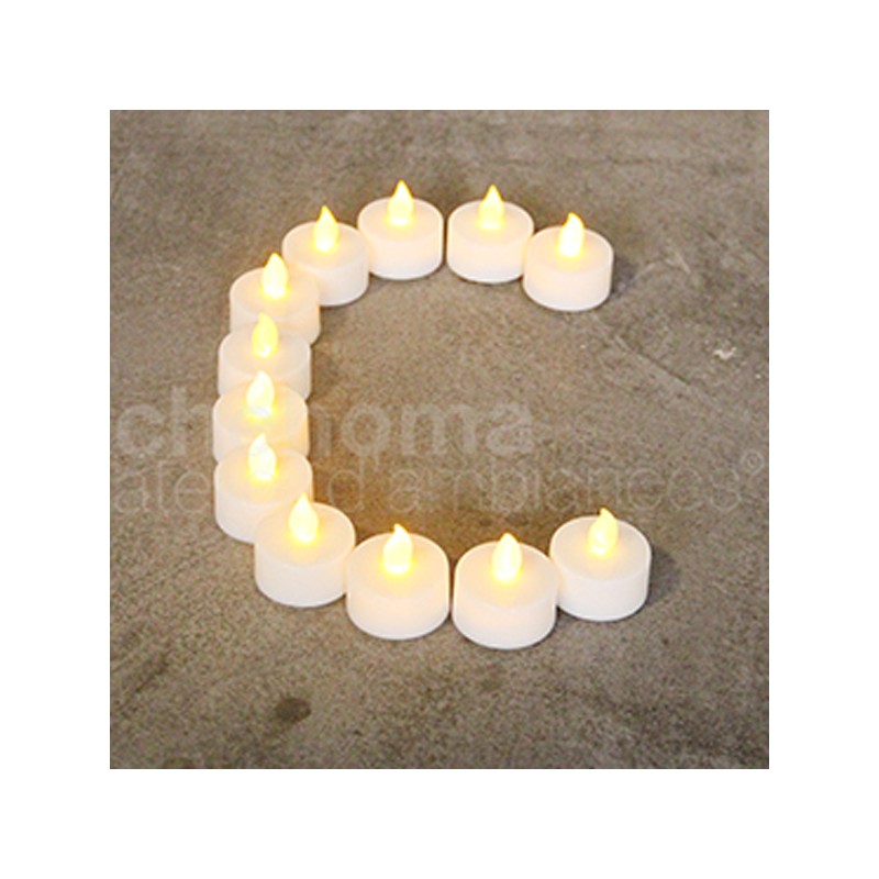 S/12 BOUGIES BLANCHES PLAT LED - Chehoma