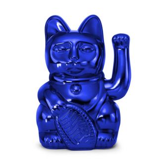 Chat Porte Bonheur LUCKY CAT Shiny Blue DONKEY