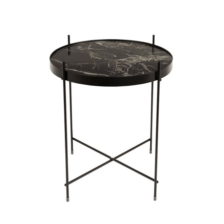 TABLE CUPID MARBRE NOIR DIAM.43 H.45 CM