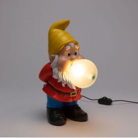 GUMMY WORKING Lampe à poser nain de jardin bonnet jaune USB H42cm - Seletti