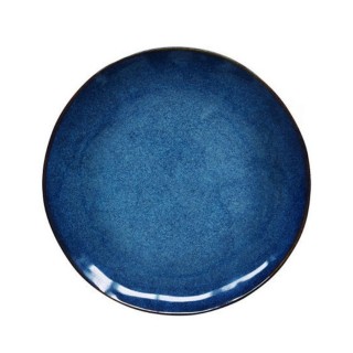 GENESIS BLUE Assiette Plate Ronde Grès Bleu 27.5 cm