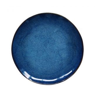  GENESIS BLUE Assiette Plate Ronde Grès Bleu 27.5 cm EASY LIFE/VENDITIO 