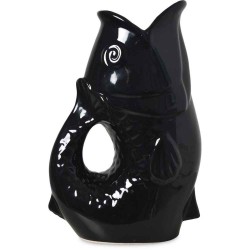  VASE CERAMIC POISSON GM NOIR L16,5 P11 H25,3cm Opjet 