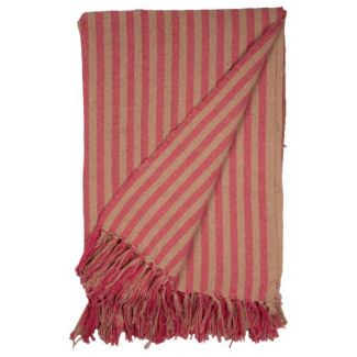  PLAIDThrows-Stripe-Rose/Red, 130x180 cm AU MAISON 