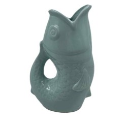  VASE CERAMIC POISSON GM BLEU L16,5 P11 H25,3cm Opjet 