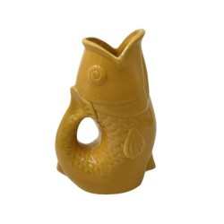  VASE CERAMIC POISSON GM SAFRAN L16,5 P11 H25,3cm Opjet 