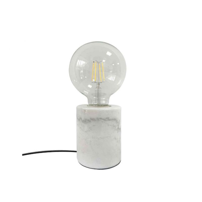 Lampe base marbre blanc D10 H15cm - Opjet