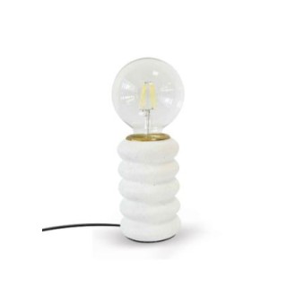 Lampe Douceur texturée blanche D8 H13cm