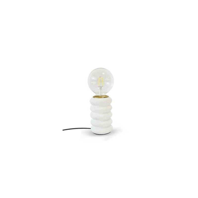 Lampe Douceur texturée blanche D8 H13cm - Opjet