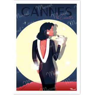 AFFICHE CANNES LA CROISETTE GLAMOUR 30X40