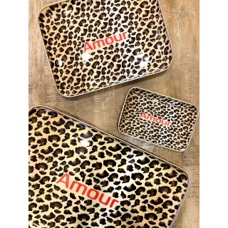 PLATEAU AMOUR LEOPARD PM 15X10CM