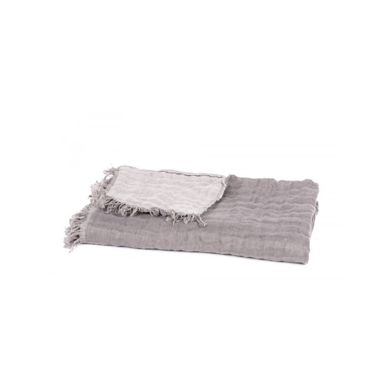 PLAID BAYA GRANIT SOURIS 135X200 PLAID BAYA GRANIT SOURIS 135X200 - Harmony Textile