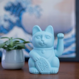 Chat Porte-Bonheur Vert Menthe Donkey Lucky Cat - Statuette Décorative, Symbole De Santé Et Chance