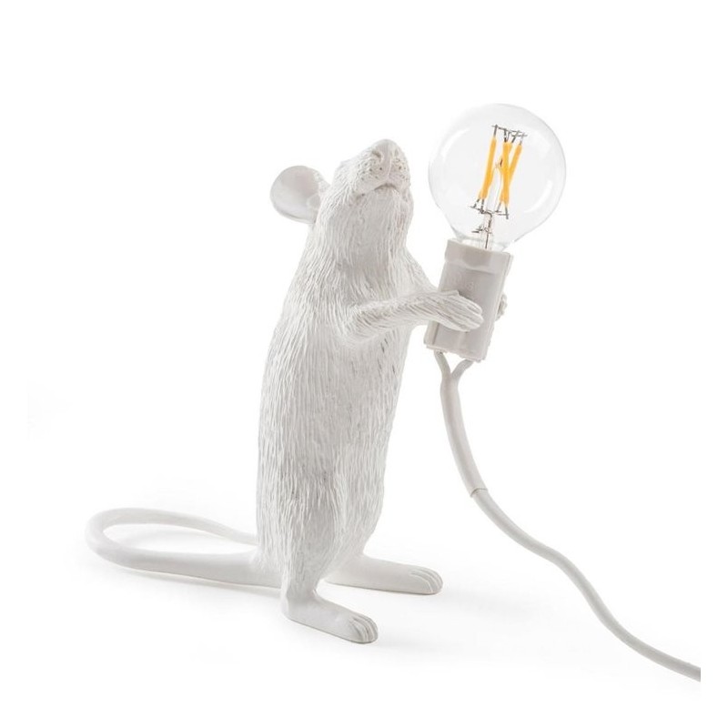 LAMPE RESINE BLANCHE SOURIS DEBOUT 6X13.3 H.14.5 LAMPE RESINE BLANCHE SOURIS DEBOUT 6X13.3 H.14.5 - Seletti