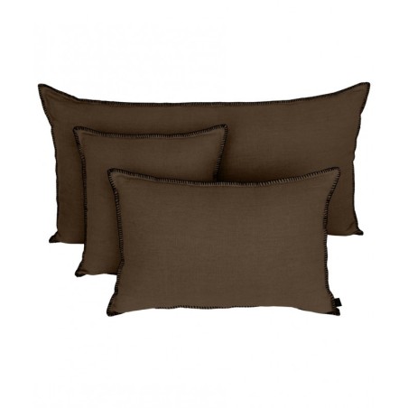 COUSSIN MANSA 45X45 BROWNIE 100% LIN LAVE - Harmony - Haomy