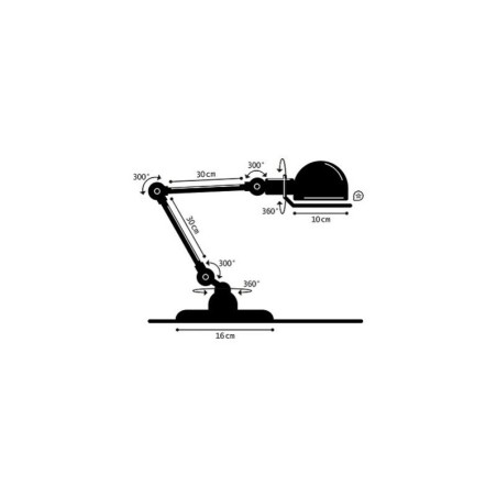 LAMPE A POSER SIGNAL SI333 2X30CM / ACIER BROSSE - JIELDE
