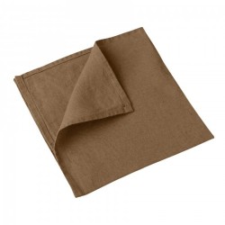 SERVIETTE DE TABLE NAIS 41X41 100% LIN TABAC Serviette de table lin NAIS 41X41 Harmony - Haomy