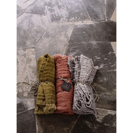PLAID BAYA KAKI/BETON 135x200 - Harmony - Haomy