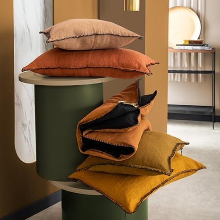 Coussin lin lavé MANSA 45X45 - Harmony Textile