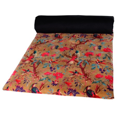 Edredon velours Birdy 85X200 - Harmony - Haomy