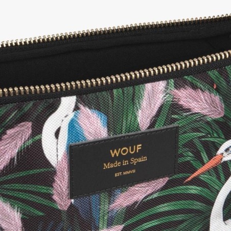 Pochette ordinateur 13" et 15" avec motifs héron et plante - Wouf