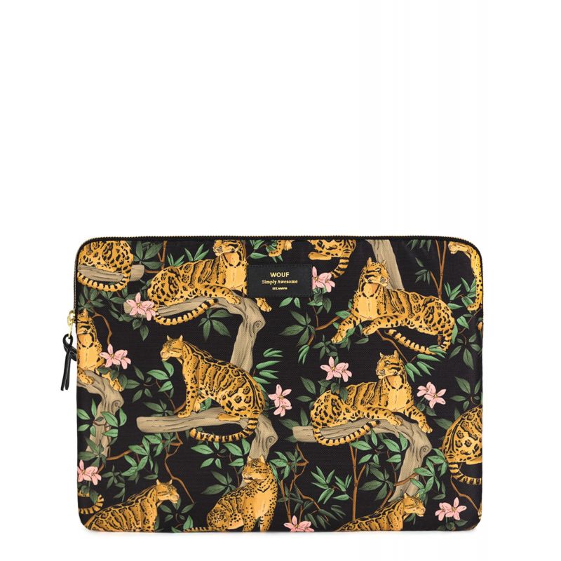 POCHETTE ORDINATEUR BLACK LAZY JUNGLE POCHETTE ORDINATEUR BLACK LAZY JUNGLE - Wouf